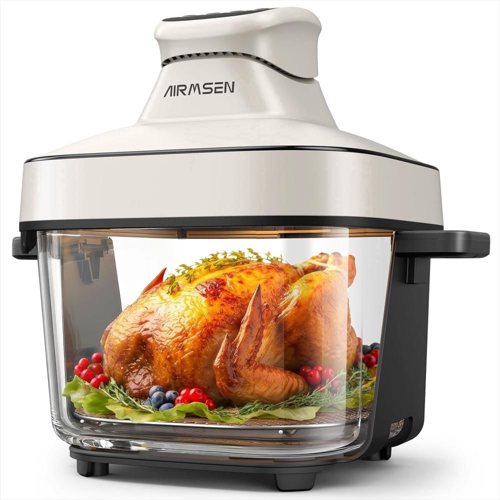 Freidora De Aire Airmsen 6.4Qt 1600W Con Recipiente De Vidrio img #1