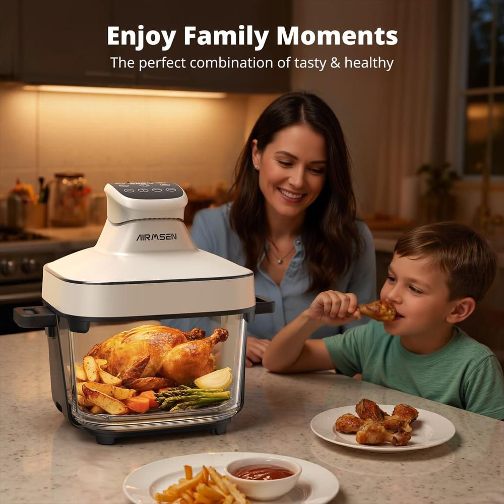Freidora De Aire Airmsen 6.4Qt 1600W Con Recipiente De Vidrio img #3