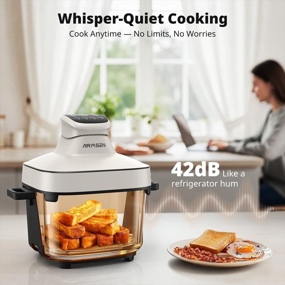 Freidora De Aire Airmsen 6.4Qt 1600W Con Recipiente De Vidrio img #5
