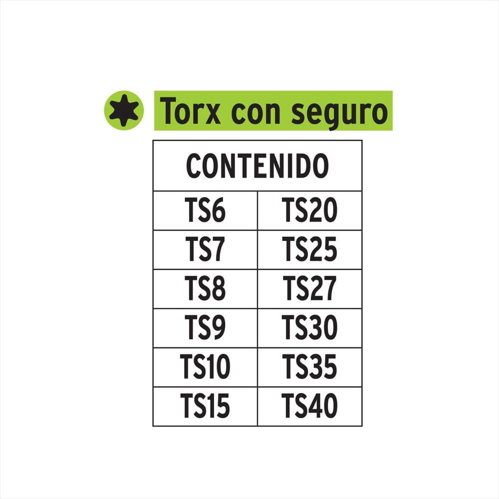 Set 12 Puntas Torx Largo 2'' Pin Seguro 1/4'' Truper Expert img #2