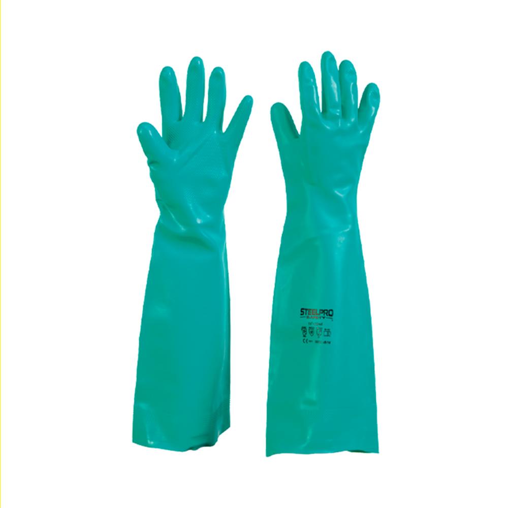 Guante Nitrilsafe Nitrilo Verde 18 pulgadas T 9 Espe 22Mil img #1