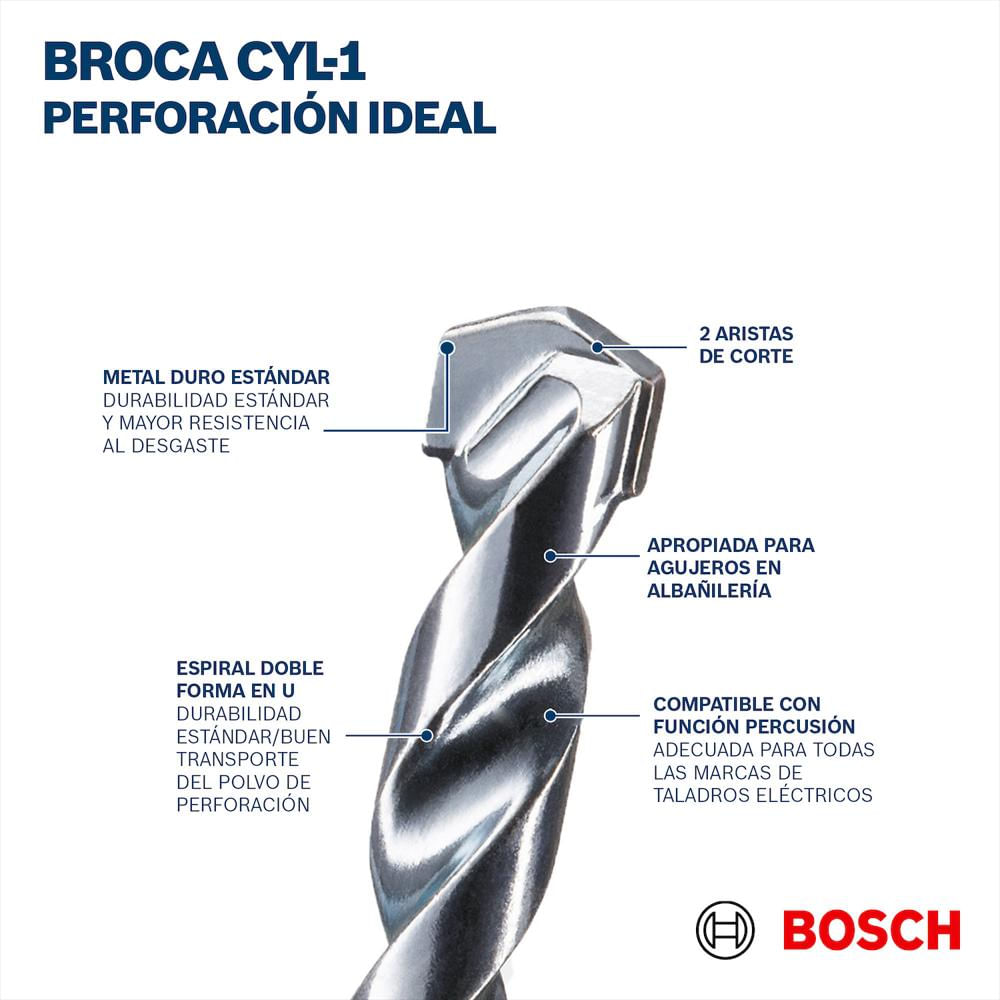 Broca Para Muro 1/8 X 2.1/2 Impacto Profesional (2 Unds) img #3