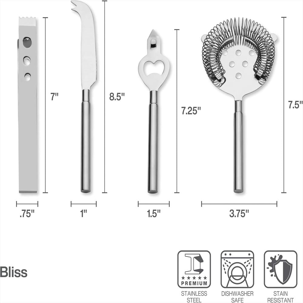 Juego De Herramientas De Barra Bliss Con Soporte De Madera, 8 Piezas img #2