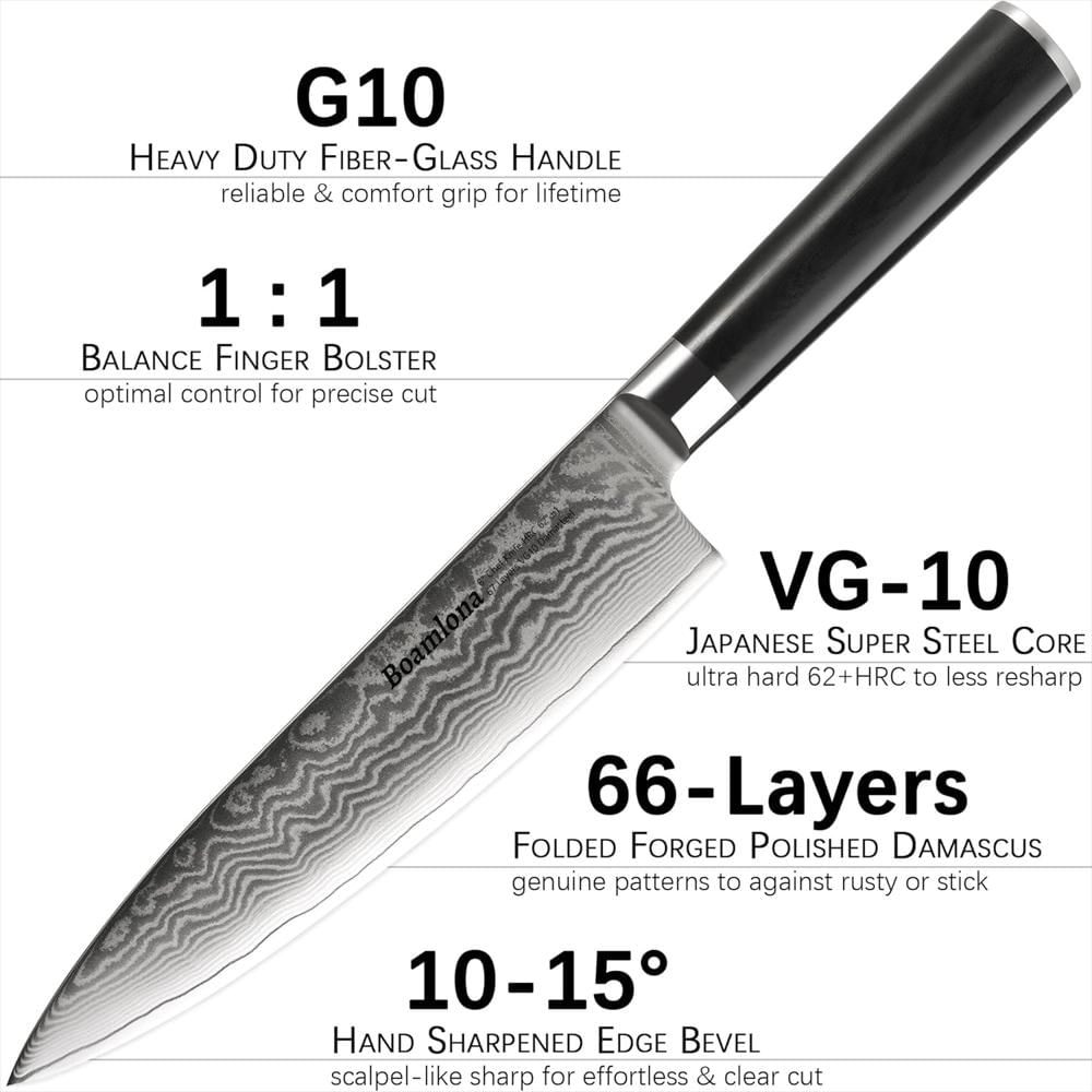 Cuchillo De Cocina Profesional Con Hoja Damasco De 67 Capas img #2
