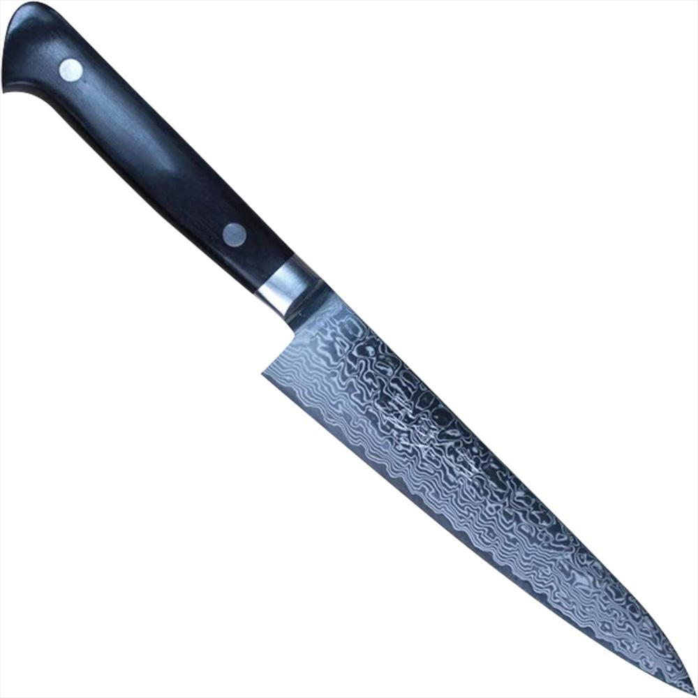 Cuchillo Chef Damasco Acero Pulido Mango Pakka Negro 14.99 Cm img #1