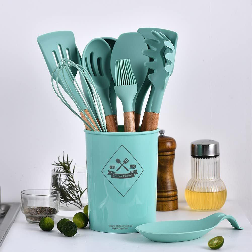 Juego De Utensilios De Cocina De 11 Piezas Con Mango De Madera Y Silicona img #2