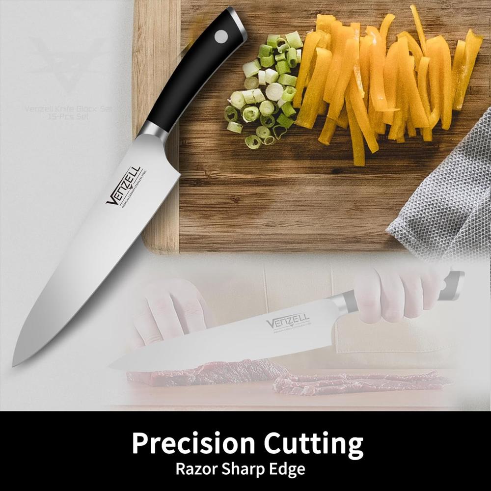 Juego De Cuchillos Venzell: Precisión Profesional Para Tu Cocina img #5