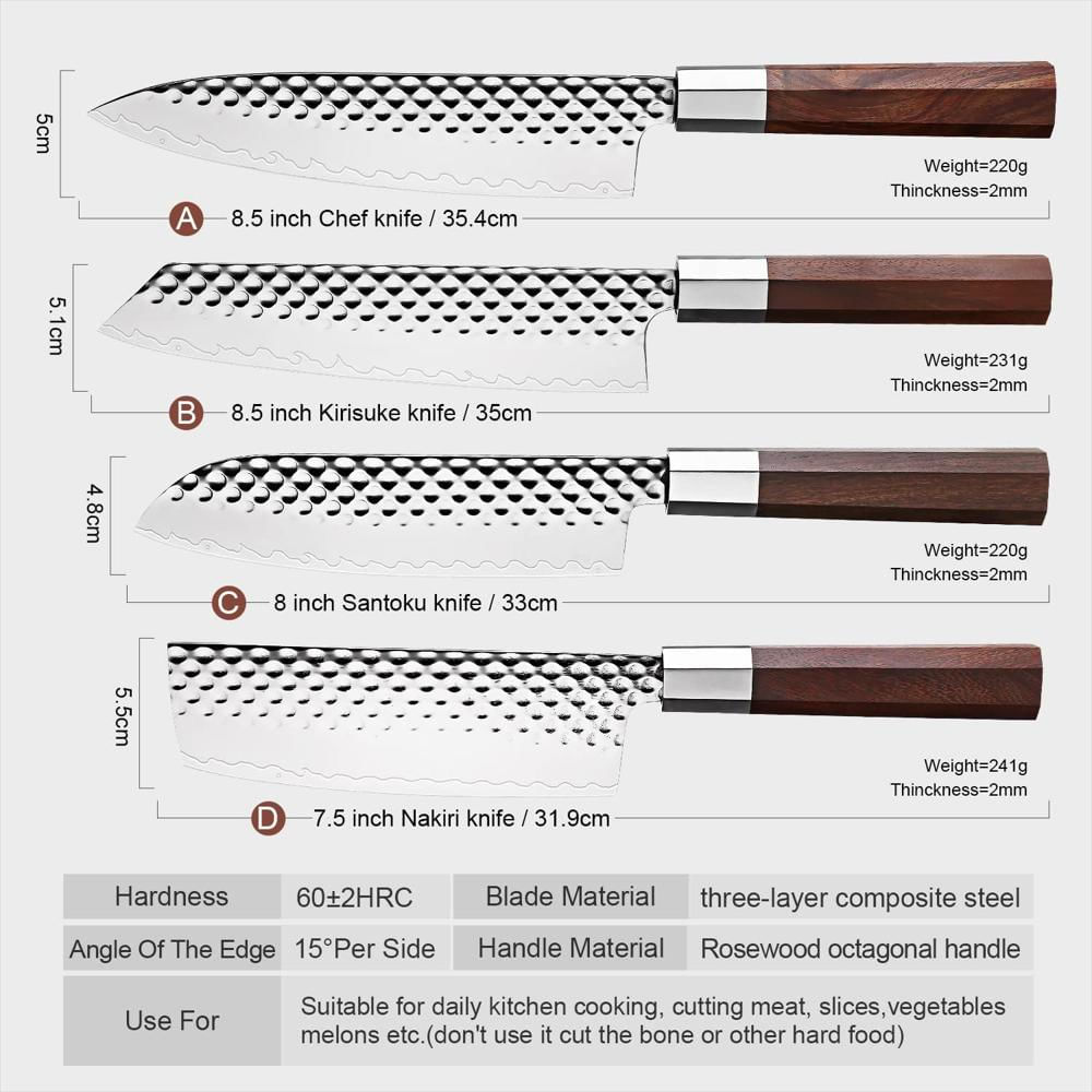 Set De 4 Cuchillos Xituo: Precisión Y Versatilidad Para Tu Cocina img #2