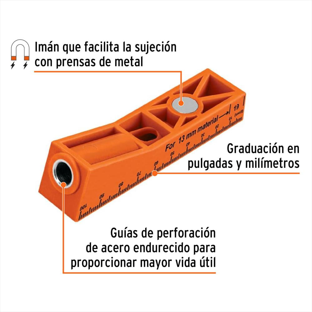 Set Plantilla Para Uniones Madera Oculta Truper Un Tornillo img #2