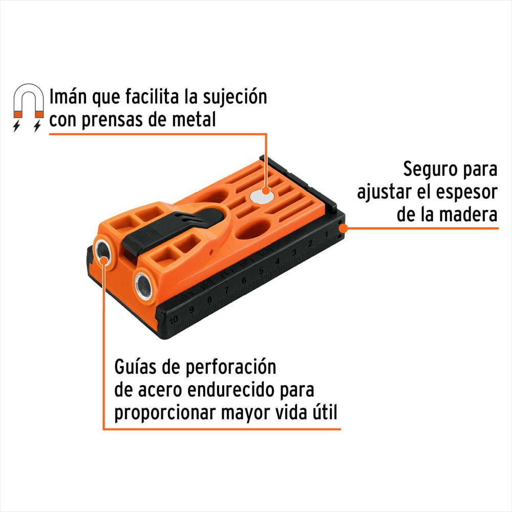 Set Plantilla Para Uniones Madera Oculta Truper Dos Tornillo img #2