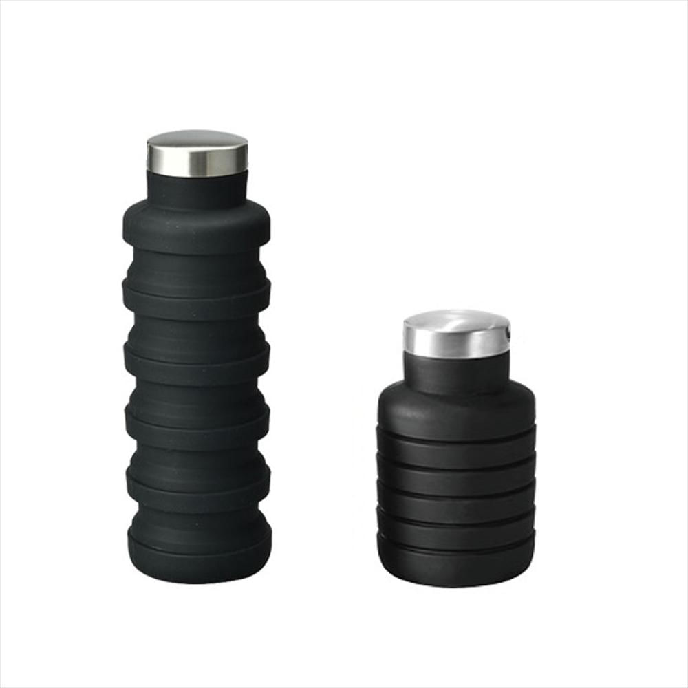 Termo Plegable En Silicona Camping Botilito Negro img #1