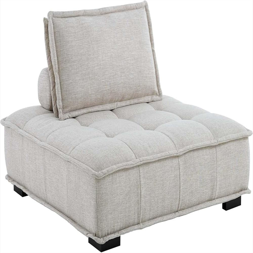Silla Sin Brazos De Tela Copetuda, Color Beige img #1