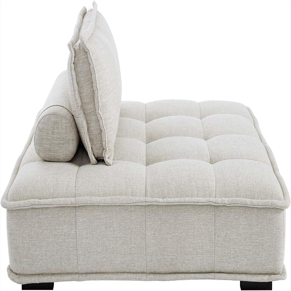Silla Sin Brazos De Tela Copetuda, Color Beige img #4