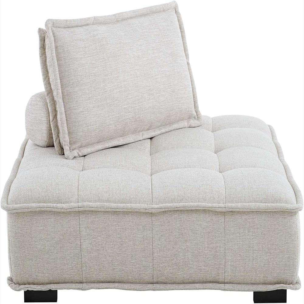 Silla Sin Brazos De Tela Copetuda, Color Beige img #5