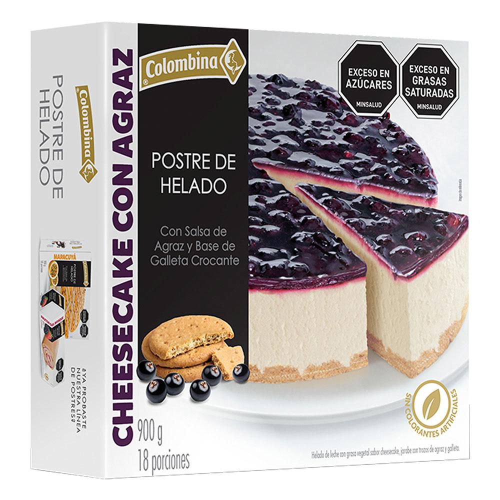 Postre de helado COLOMBINA cheesecake con agraz (900  gr)