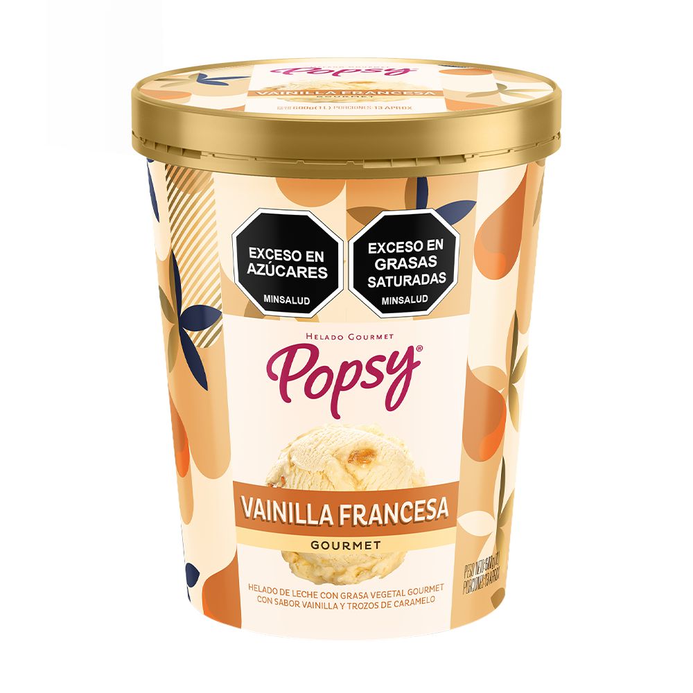 Helado POPSY sabor vainilla francesa gourmet (600  gr)