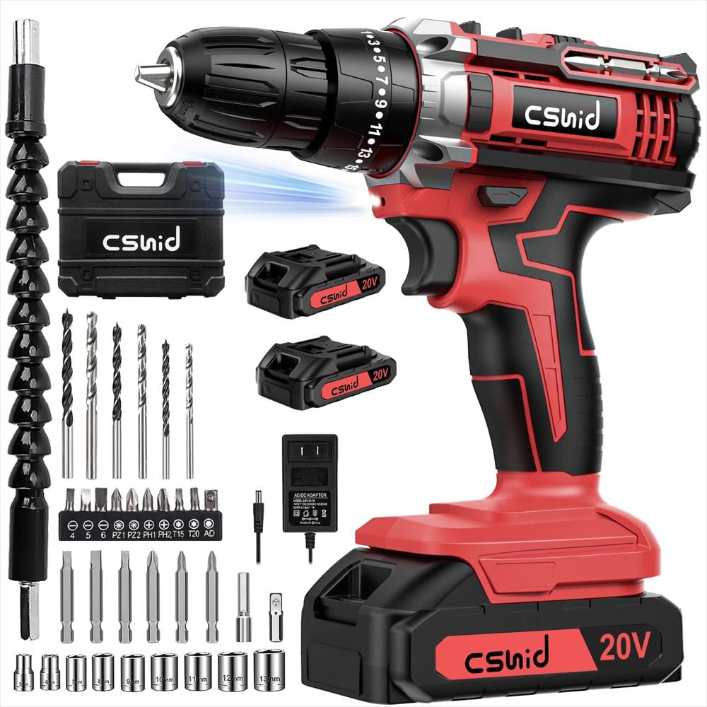 Taladro Inalámbrico Cshidworld 20 V 3/8″ Con 2 Baterías img #1