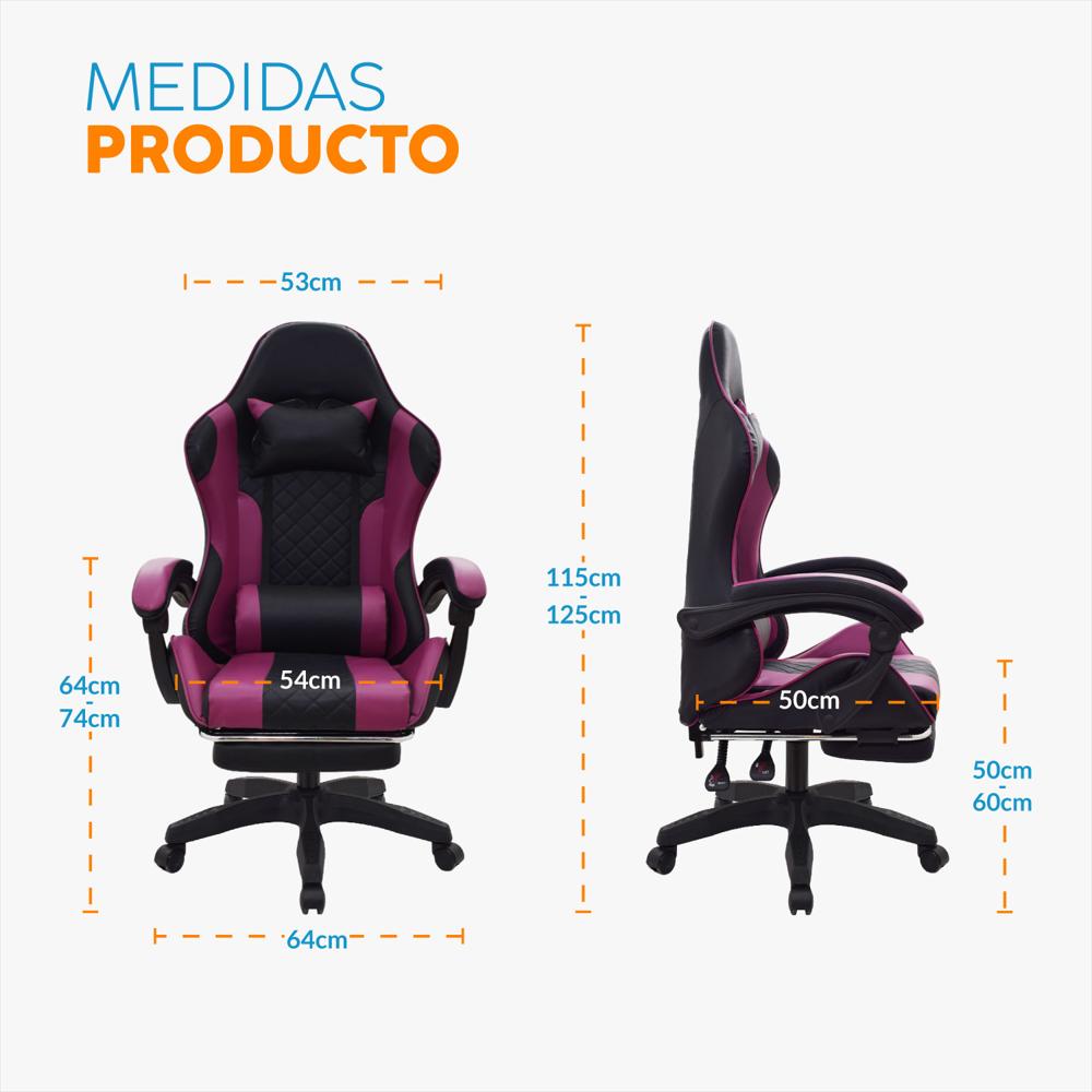 Silla Gamer Byd Con Reposapies Negro/Morado Bonno img #2