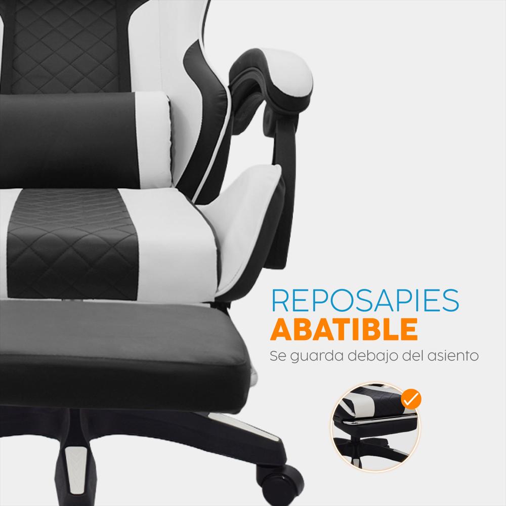 Silla Gamer Byd Con Reposapies Negro/Blanco Bonno img #3