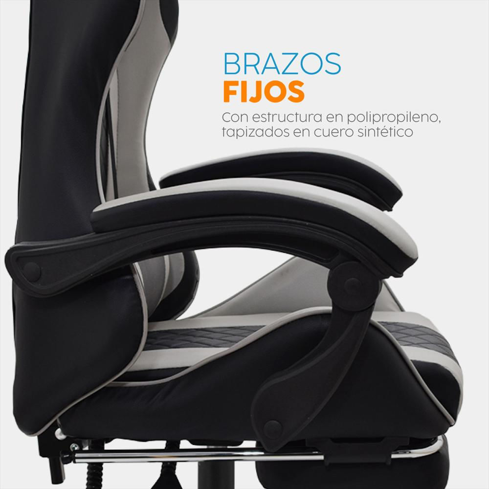 Silla Gamer Byd Con Reposapies Negro/Gris Bonno img #3