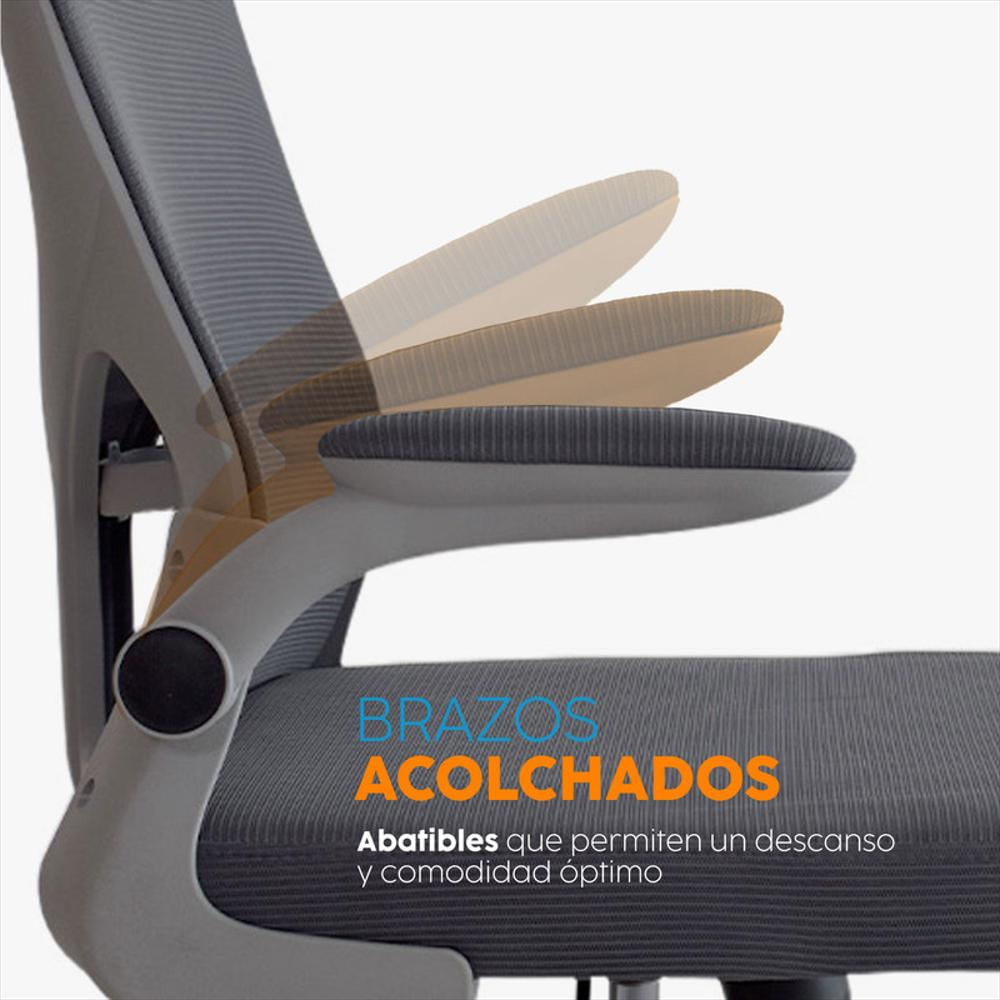 Silla De Escritorio Zad Eco Con Cabecero Gris Bonno img #4