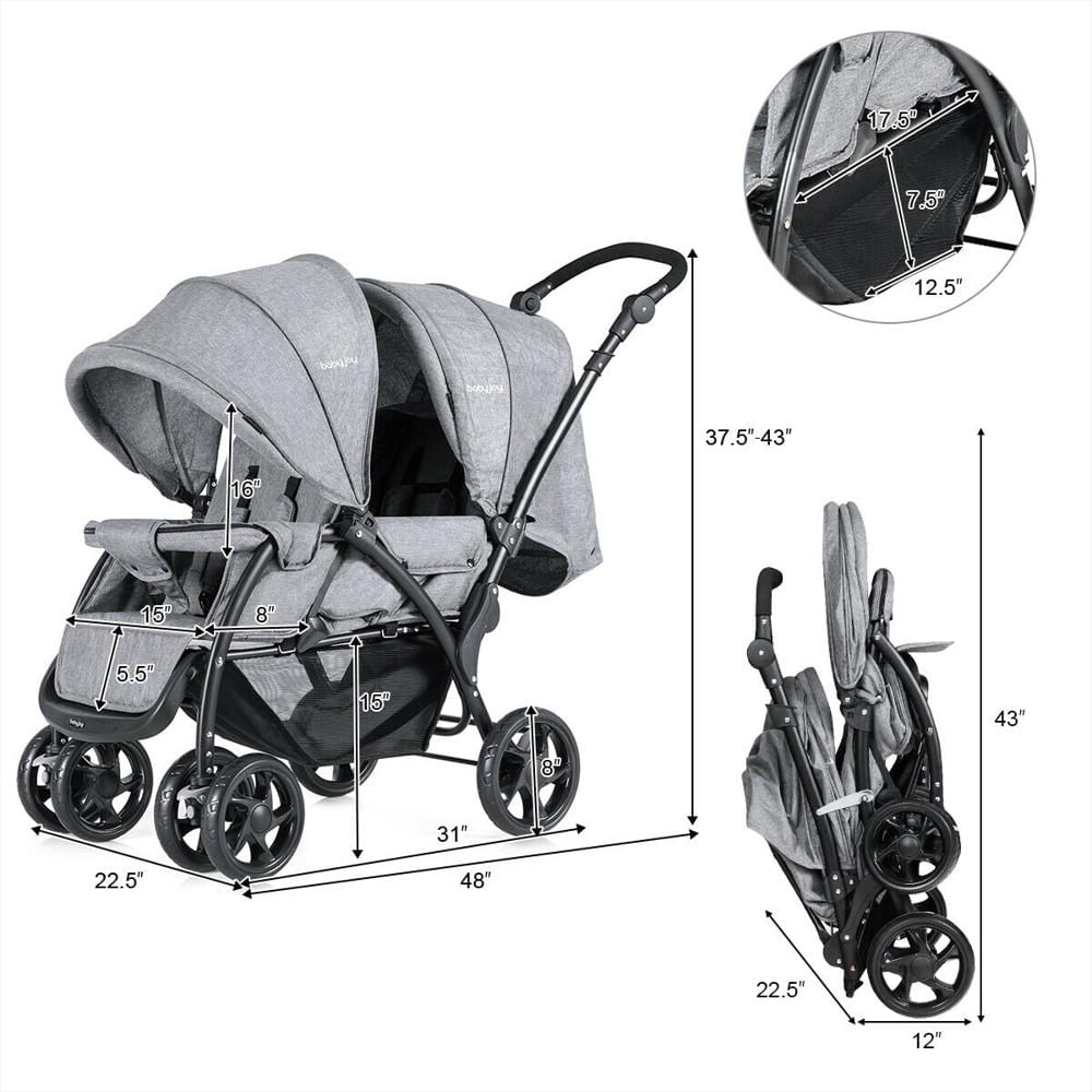 Coche Doble Infans Plegable Con Asientos Frontal Y Trasero img #4