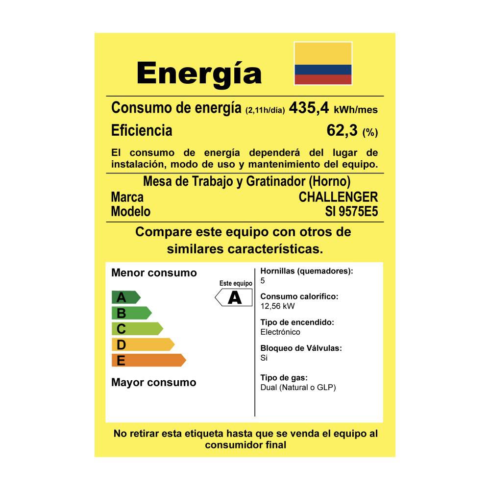 Estufa Gas Natural Gas natural CHALLENGER De Piso 5 puestos SI 9575 img #8