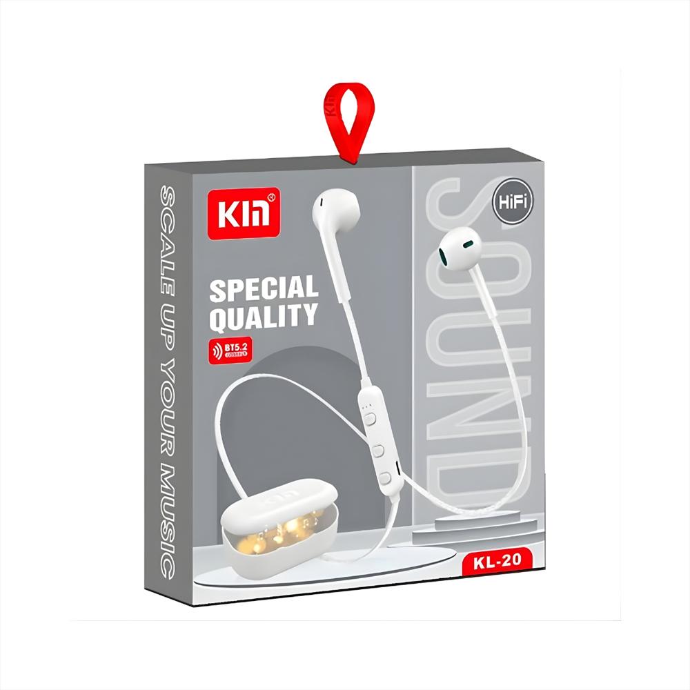 Audífonos Bluetooth Deportivos Con Micrófono | Inalámbricos + Estuche + Cable + Ganchos Color Blanco img #2