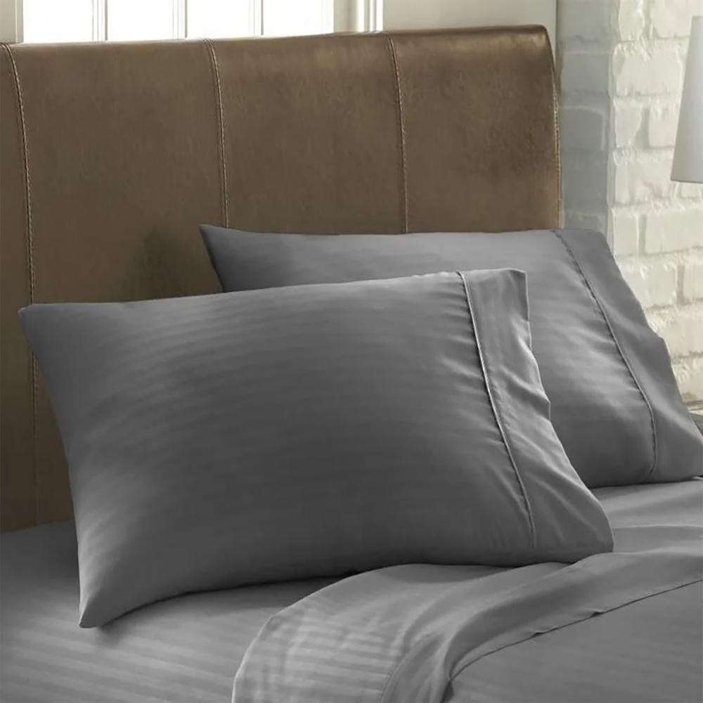 Juego De Sabanas Sencillo Mic Sateen Stripe Gris Oscuro img #1
