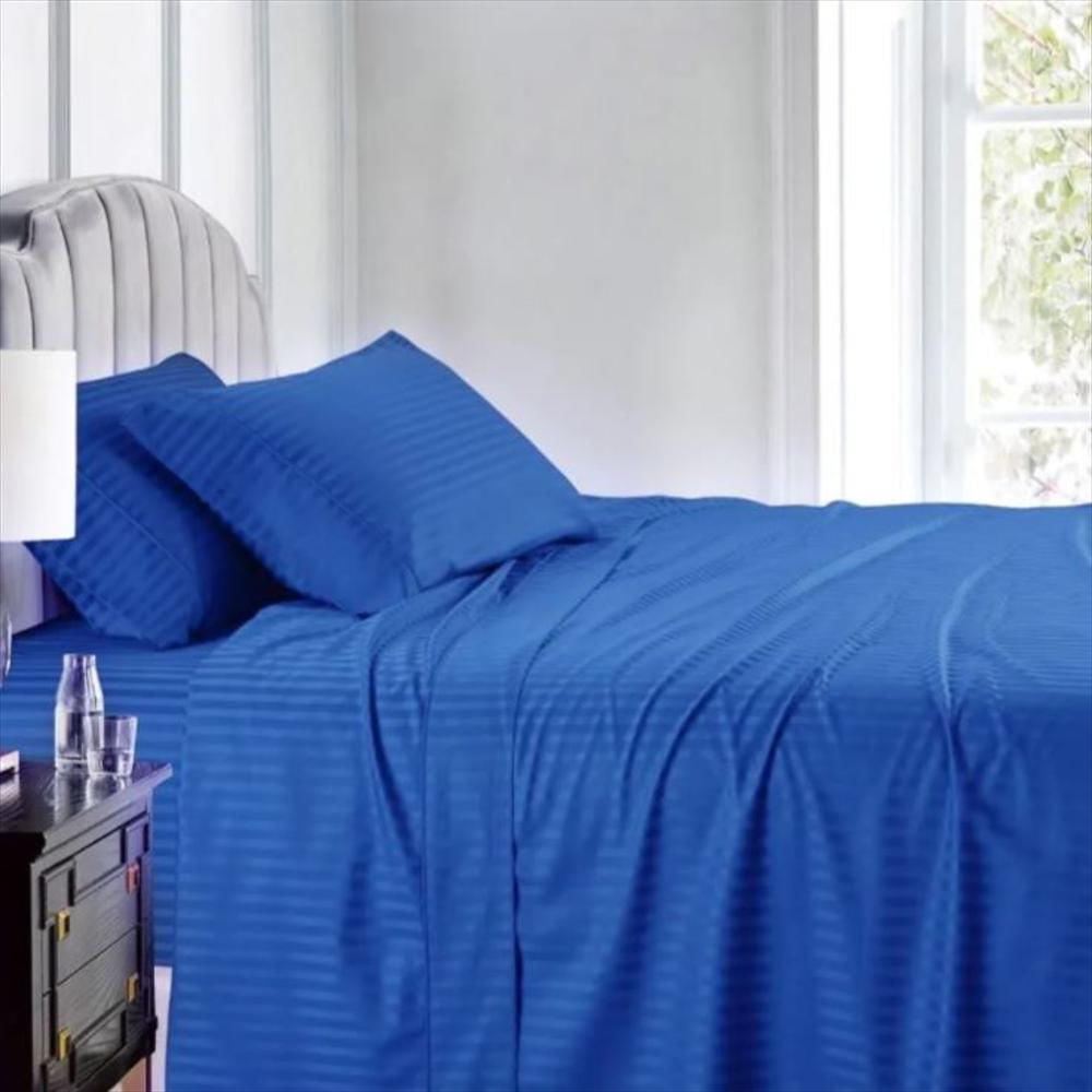 Juego De Sabanas King Mic Sateen Stripe Azul Rey img #1