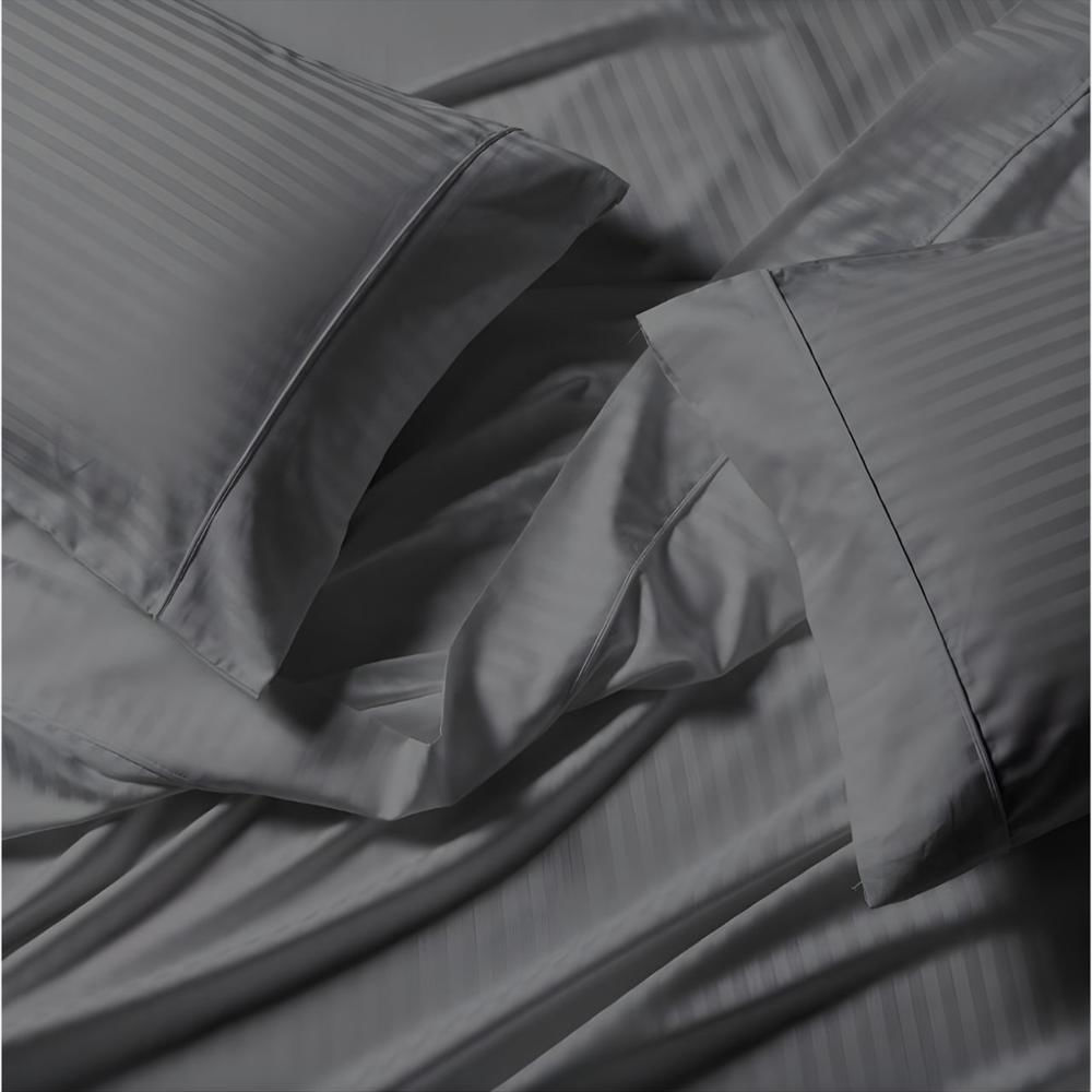 Juego De Sabanas King Mic Sateen Stripe Gris Oscuro img #2