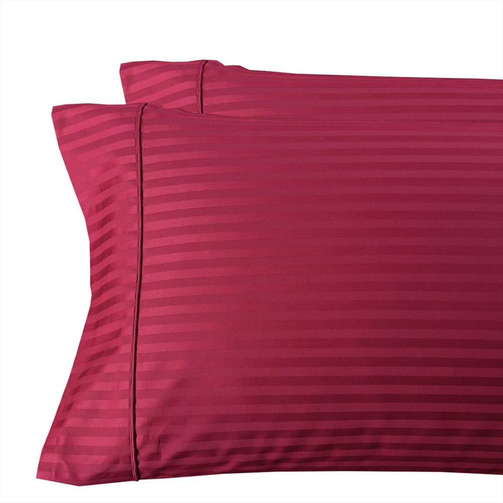 Juego De Sabanas Sencillo Mic Sateen Stripe Vinotinto img #2