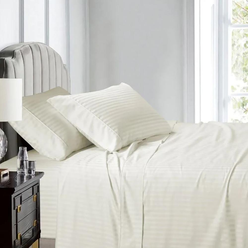 Juego De Sabanas Sencillo Mic Sateen Stripe Beige img #1