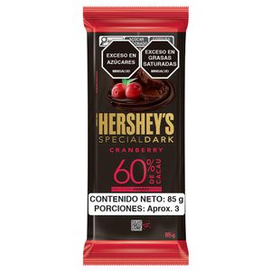 Barra de chocolate HERSHEYS arándano 60% cacao (85 gr)