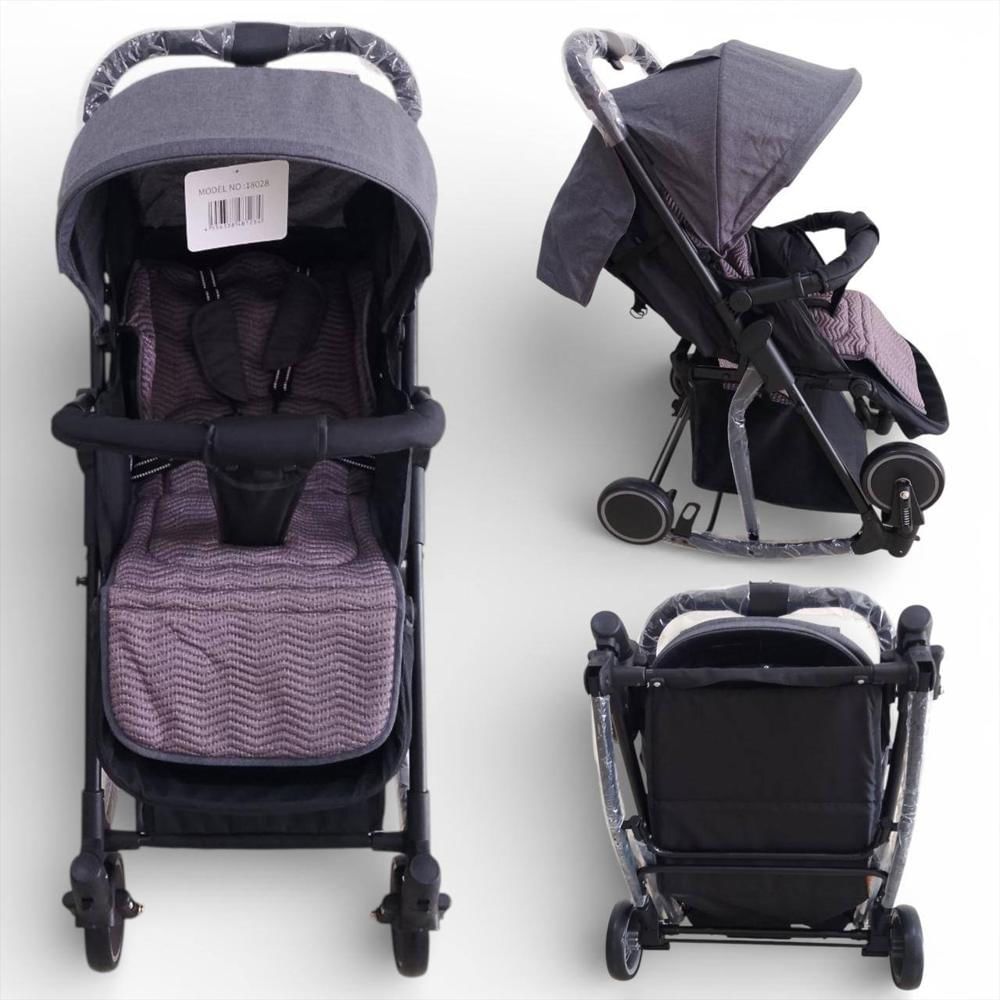 Coche Paseador 3 En 1 Para Bebé Mecedora + Coche + Plegable Ref 18028 Gris img #1