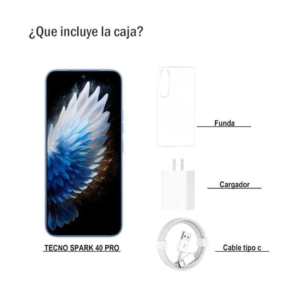Celular Tecno Spark 40 Pro 256 Gb 8 Gb Ram Azul + Reloj Inteligente img #4