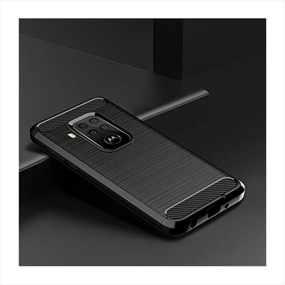 Funda Tipo Carbono + Vidrio Templado Para Motorola One Zoom img #5