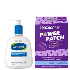 Kit Limpiador piel grasa 237ml + Parches Anti-Imperfecciones 36 uds - Cetaphil