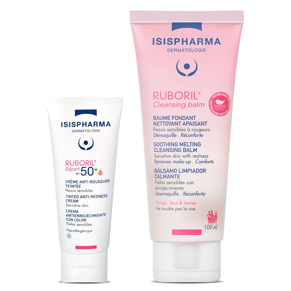 Kit Ruboril Expert Spf50+ 40 ml + Balsamo Fundente Ruboril Cleansing Balm limpiador 100 ml - Isispharma