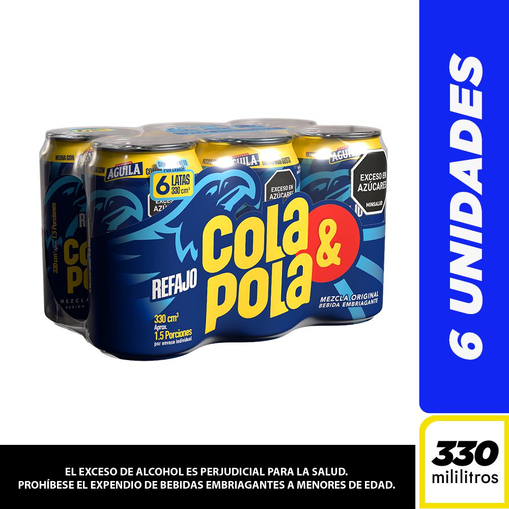 Refajo COLA Y POLA lata six pack (1980  ml)