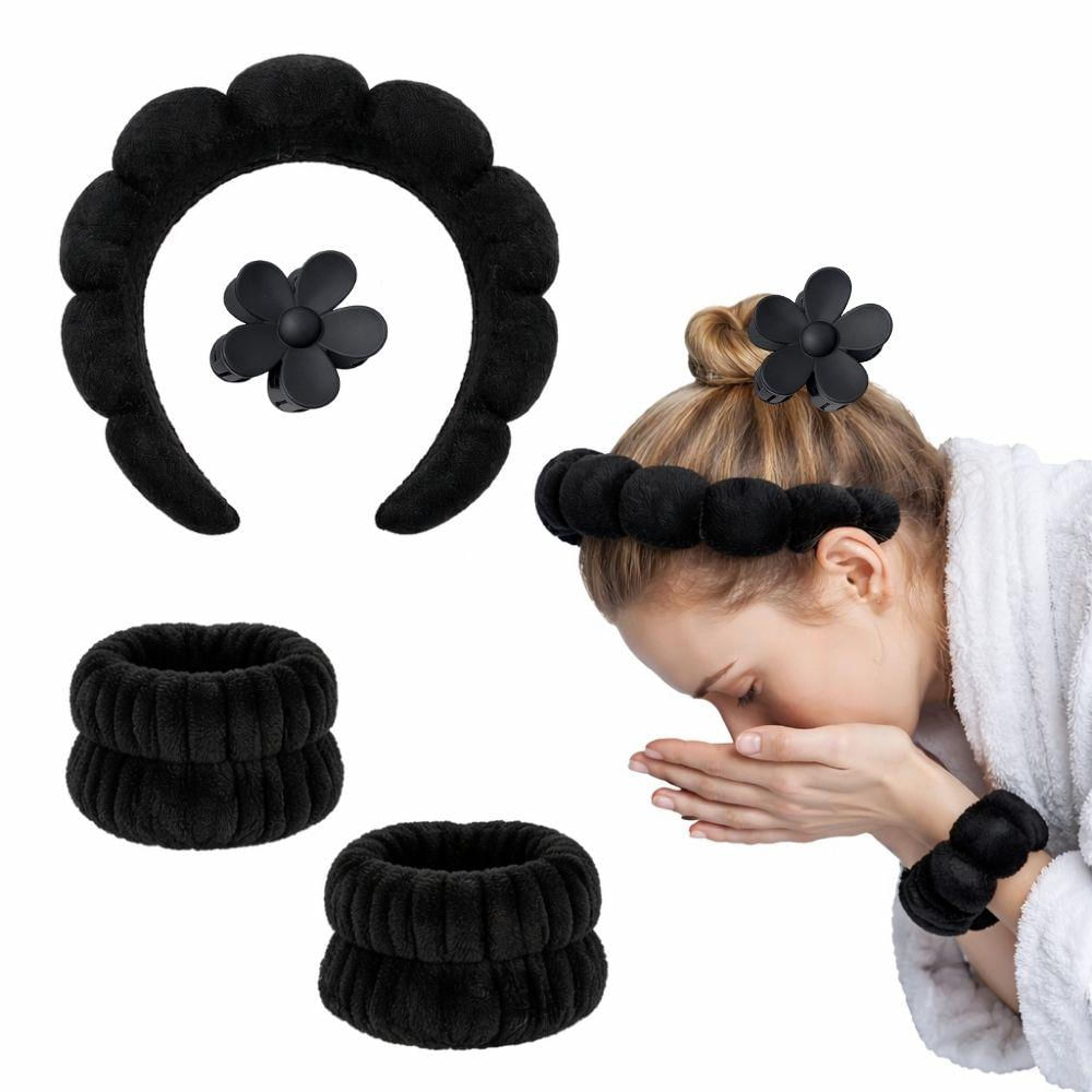 Set De Diadema Balaca Puffy Skincare + Muñequeras + Caimán img #1