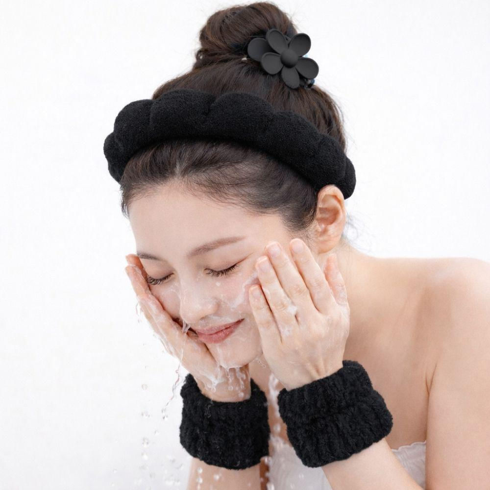 Set De Diadema Balaca Puffy Skincare + Muñequeras + Caimán img #3