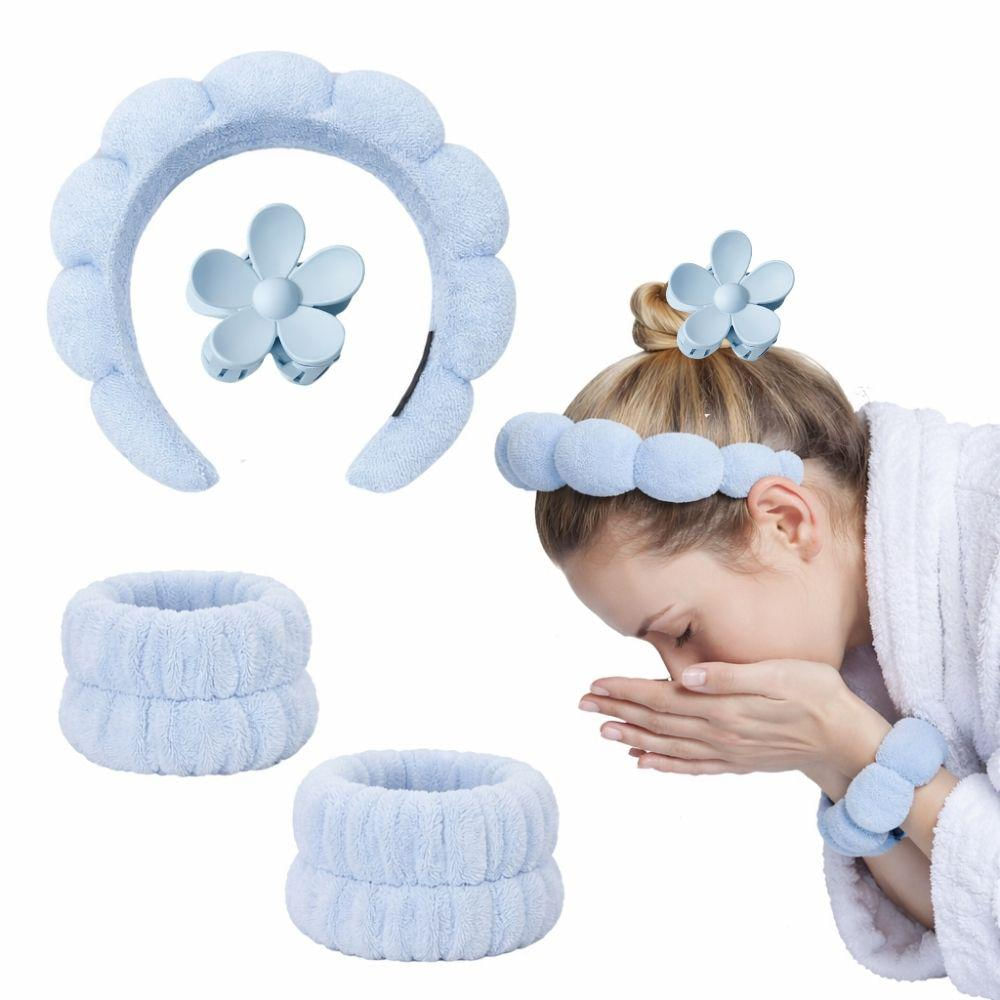 Set De Diadema Balaca Puffy Skincare + Muñequeras + Caimán img #1