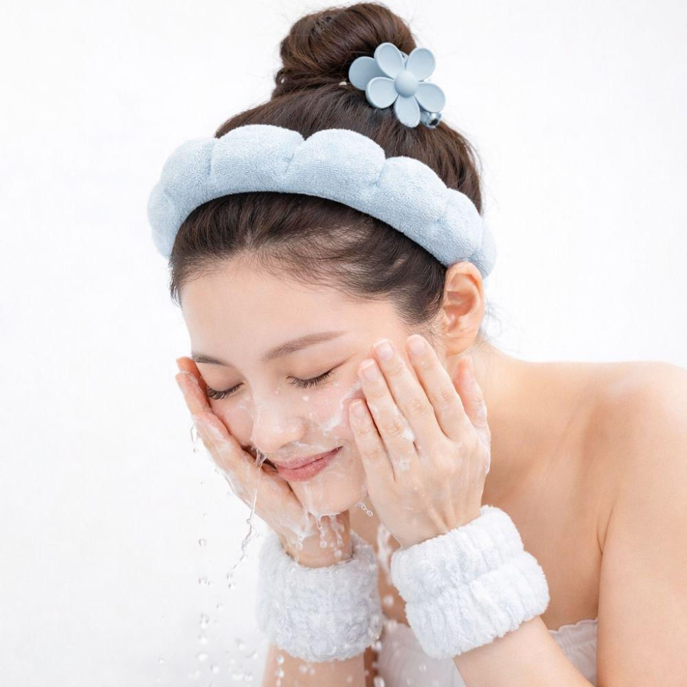 Set De Diadema Balaca Puffy Skincare + Muñequeras + Caimán img #3