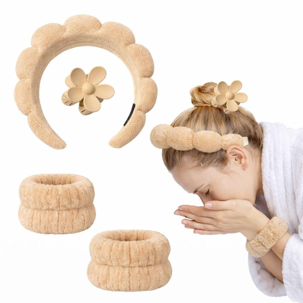 Set De Diadema Balaca Puffy Skincare + Muñequeras + Caimán img #1