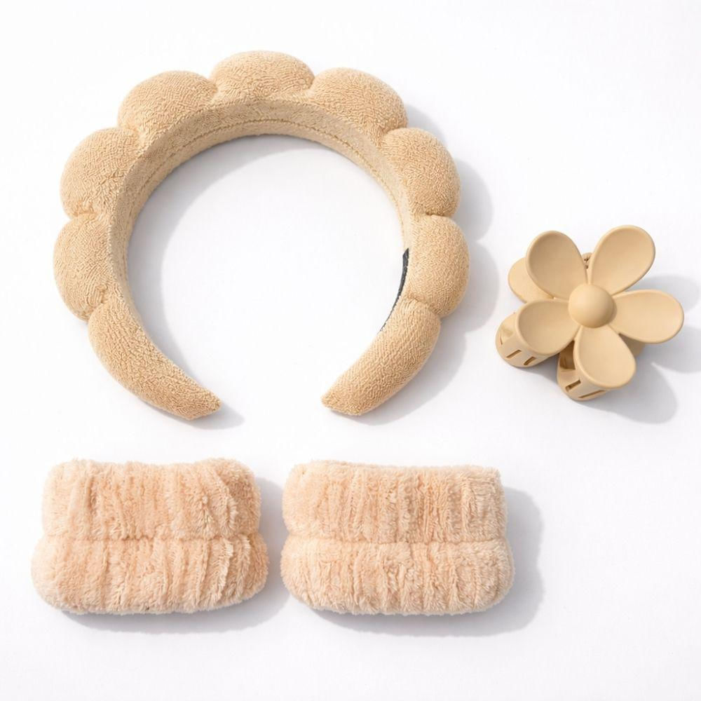 Set De Diadema Balaca Puffy Skincare + Muñequeras + Caimán img #2