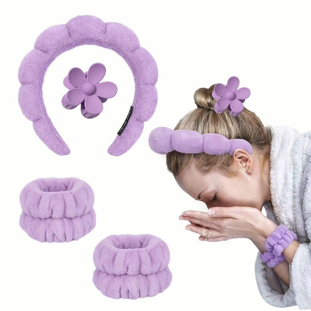 Set De Diadema Balaca Puffy Skincare + Muñequeras + Caimán img #1