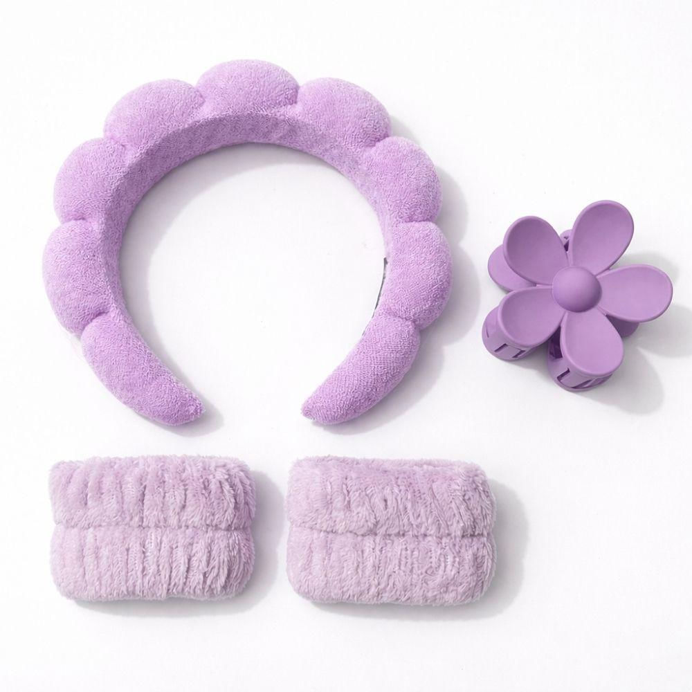 Set De Diadema Balaca Puffy Skincare + Muñequeras + Caimán img #2
