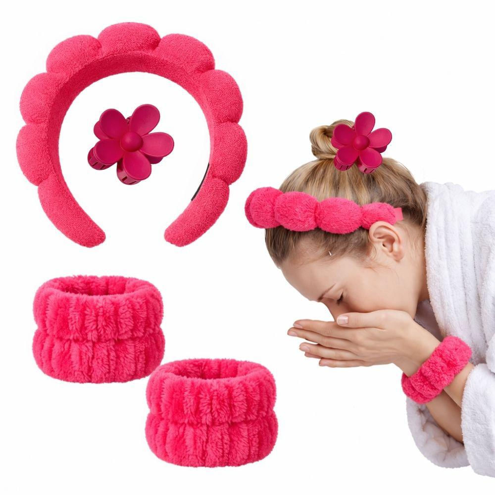 Set De Diadema Balaca Puffy Skincare + Muñequeras + Caimán img #1