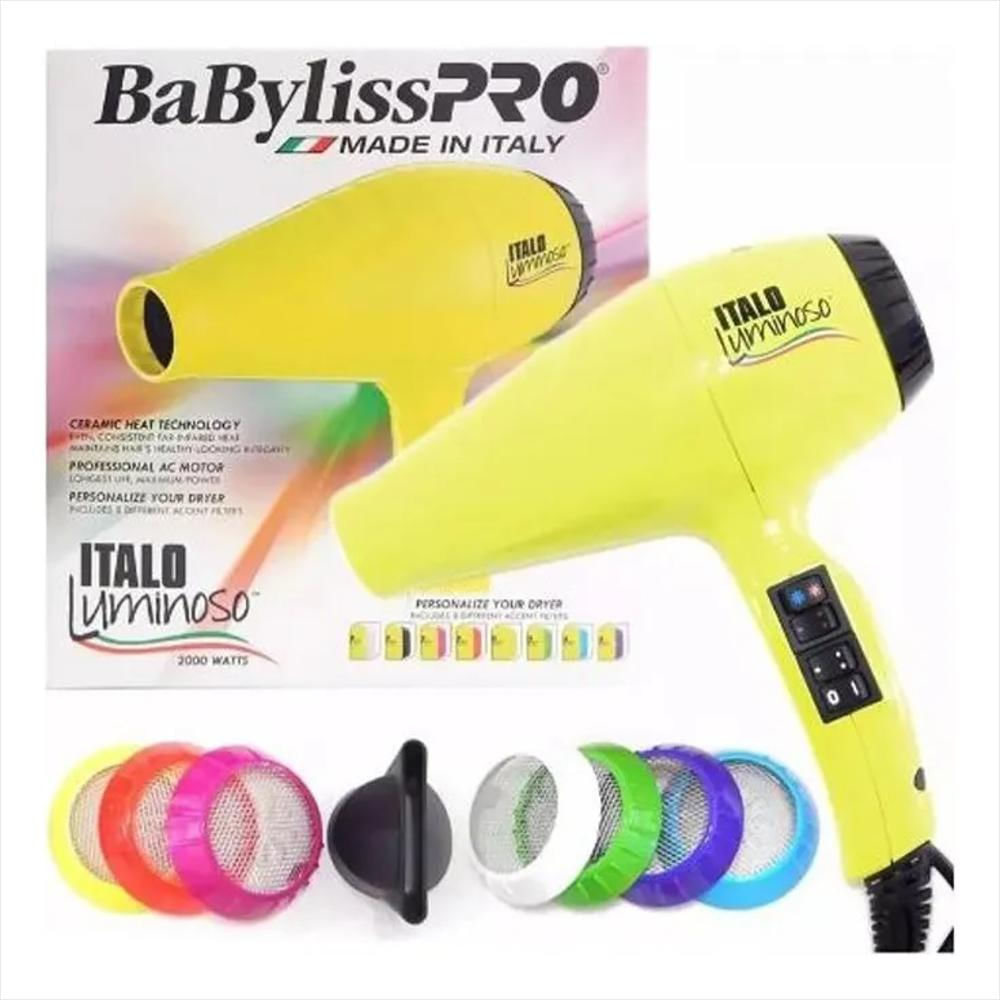 Secador Babyliss Profesional Italo Luminoso Amarillo 2000W img #2
